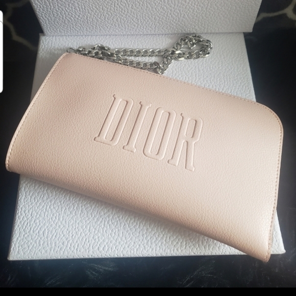 Dior Cosmetic pouch wristlet chain wallet pink - Picture 8 of 11
